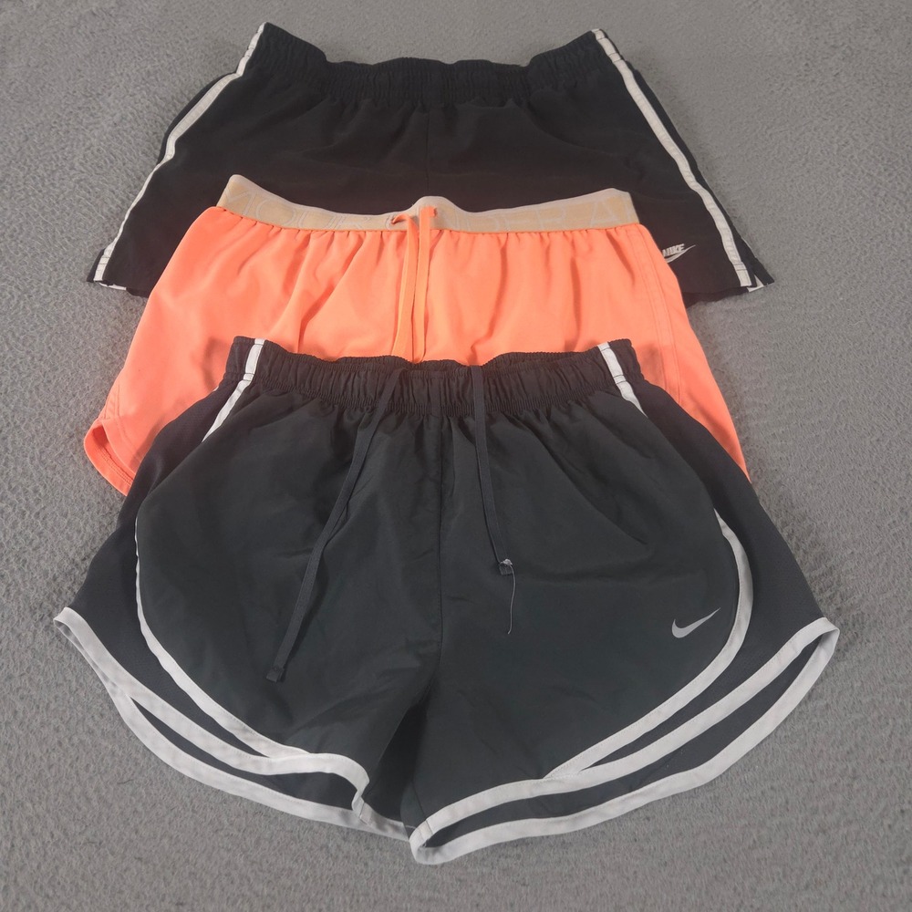 LOT OF 3 Under Armour x Nike Shorts Womens M Multi Tempo Play Up Running Woven